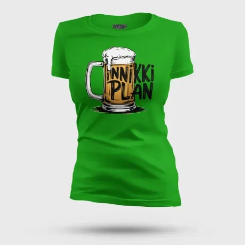 Inniki plan - beer women's t-shirt in flag green color