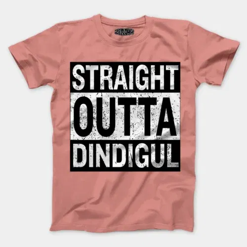 Straight outta dindigul men/unisex t-shirt in flamingo color