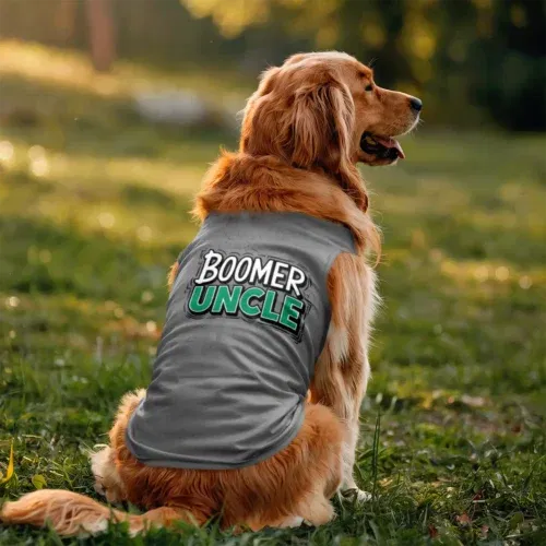 Boomer uncle dog tank in grey melange color