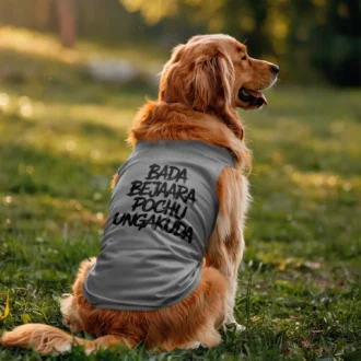 Bada Bejaara Pochu Ungakuda Dog Tank in Grey Melange Color
