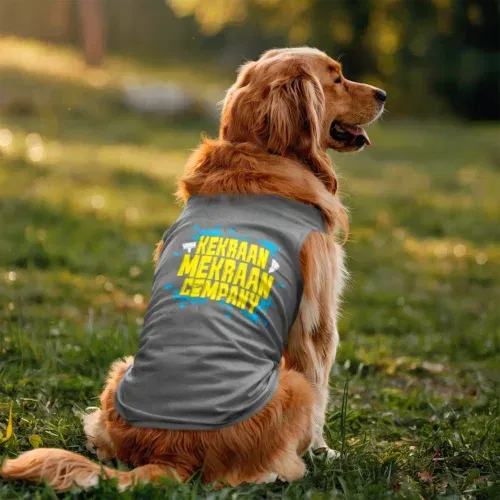 Kekraan mekraan company dog tank in grey melange color