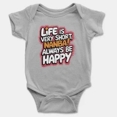 Life is very short nanba onesie/romper in grey melange color