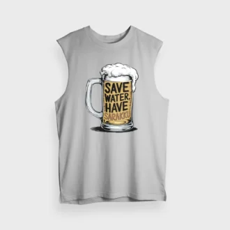 Save Water And Have Sarakku Men/Unisex Tank Top in Grey Melange Color