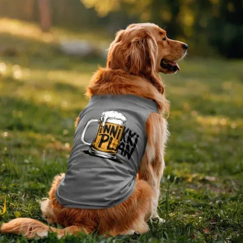 Inniki plan - beer dog tank in grey melange color