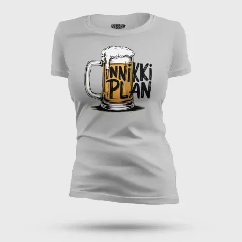 Inniki plan - beer women's t-shirt in grey melange color