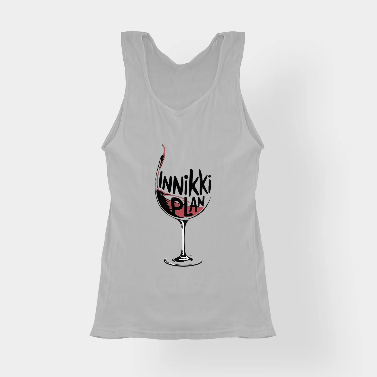Innikki Plan - Wine Women's Tank Top in Grey Melange Color