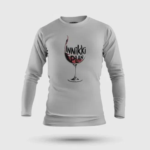 Innikki plan - wine men/unisex long sleeve t-shirt in grey melange color