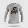 Save Water Drink Quarter Men/Unisex Long Sleeve T-Shirt in Grey Melange Color