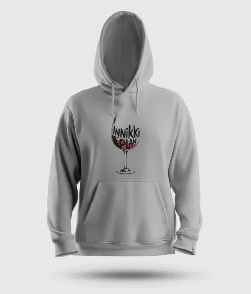 Innikki plan - wine men/unisex hoodie in grey melange color