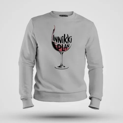 Innikki plan - wine men/unisex sweatshirt in grey melange color