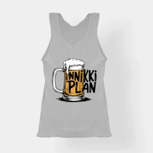 Inniki plan - beer women's tank top in grey melange color