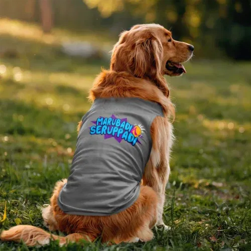 Marubadi seruppadi dog tank in grey melange color