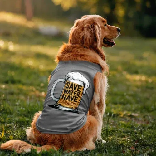 Save water and have sarakku dog tank in grey melange color
