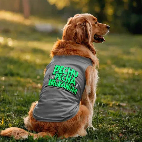 Pechu pecha irrukanum dog tank in grey melange color