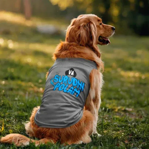 Va surudhi polam dog tank in grey melange color