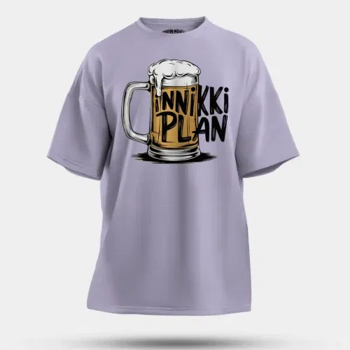Inniki plan - beer men/unisex oversized t-shirt in lavender color