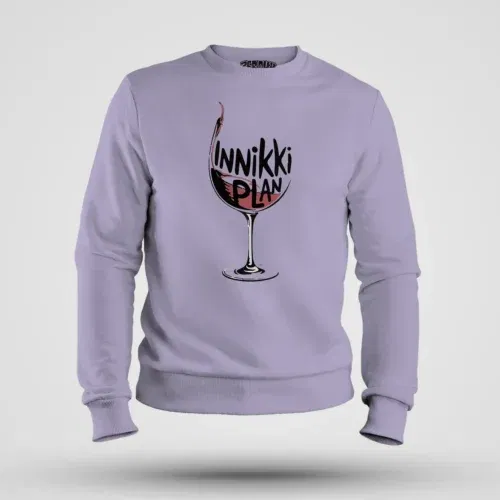 Innikki plan - wine men/unisex sweatshirt in lavender color