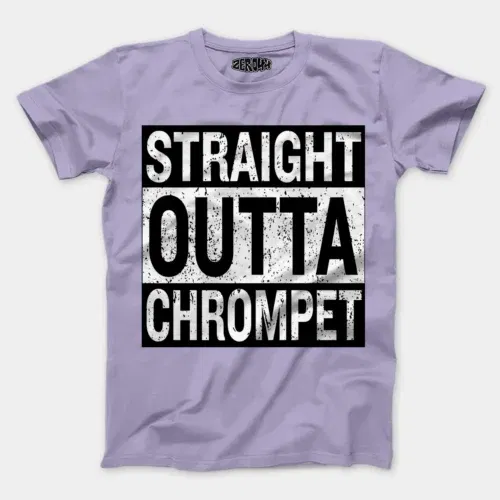 Straight outta chrompet men/unisex t-shirt in lavender color
