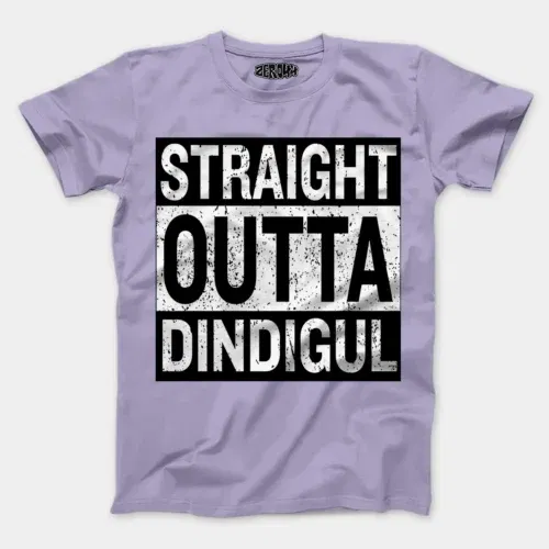 Straight outta dindigul men/unisex t-shirt in lavender color
