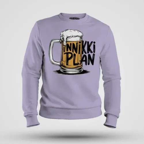 Inniki plan - beer men/unisex sweatshirt in lavender color