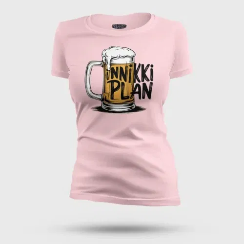 Inniki plan - beer women's t-shirt in light baby pink color