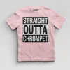 Straight Outta Chrompet Boys Round Neck T-Shirt in Light Baby Pink Color