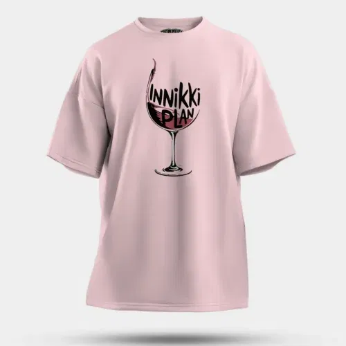 Innikki plan - wine men/unisex oversized t-shirt in light baby pink color