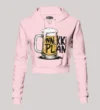 Inniki Plan - Beer Women's Crop Hoodies in Light Baby Pink Color