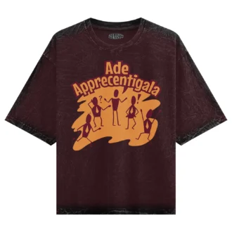 Ade Apprecentingala Men/Unisex Acid Wash Oversized T-Shirt in Maroon Color