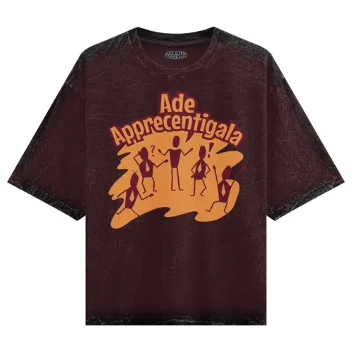 Ade apprecentingala men/unisex acid wash oversized t-shirt in maroon color