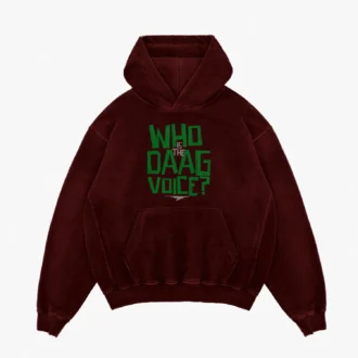 Who Is The Daag Voice Men/Unisex Acid Wash Hoodie in Maroon Color