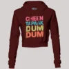 Cheen Tapaak Dum Dum Women's Crop Hoodies in Maroon Color