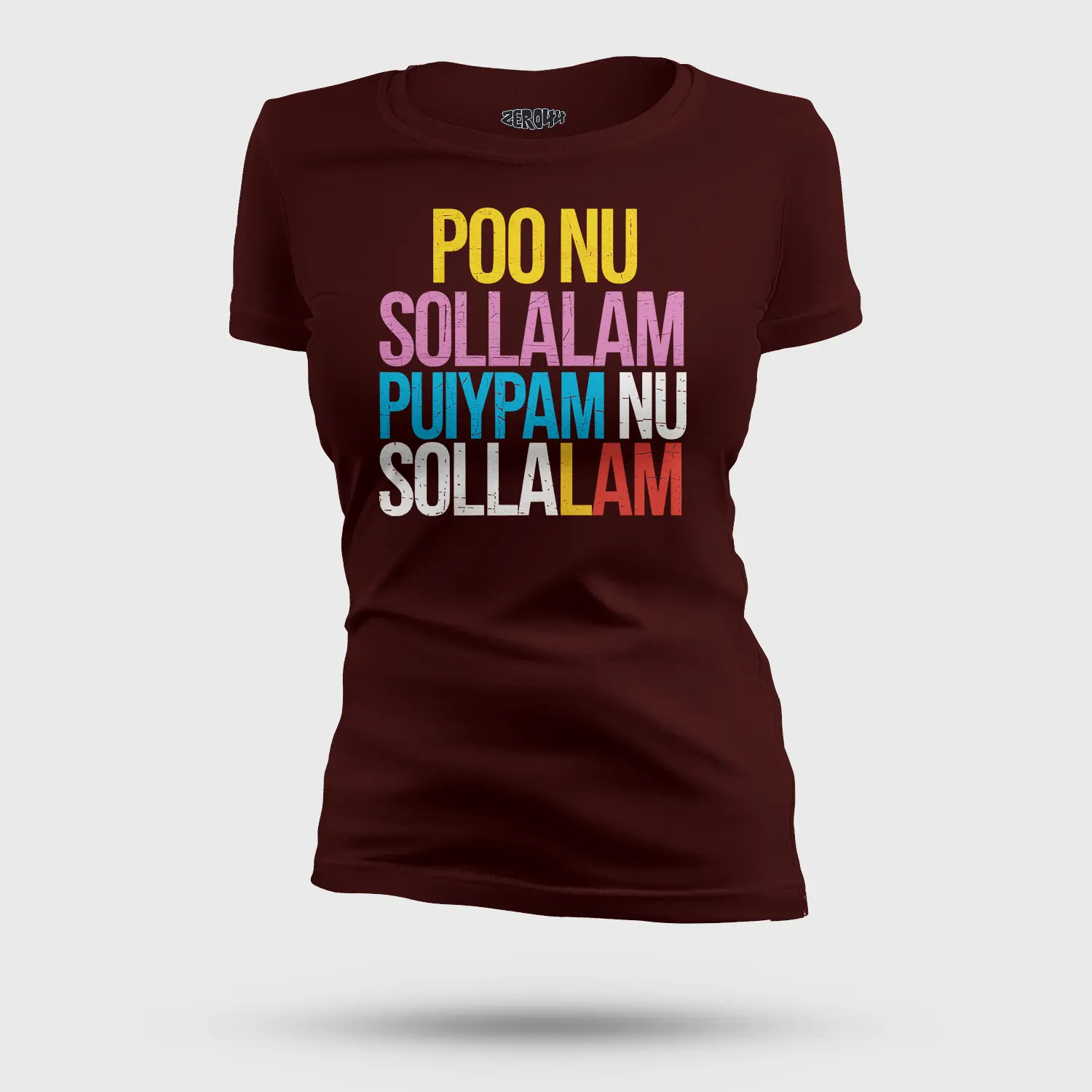 Poo Nu Sollalam Women's T-Shirt in Maroon Color