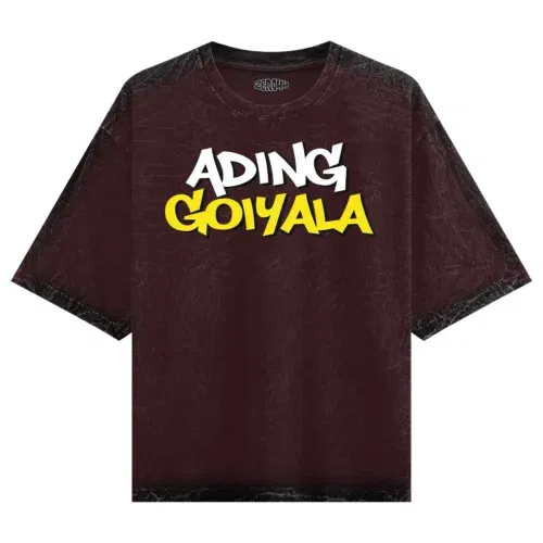 Ading goiyala men/unisex acid wash oversized t-shirt in maroon color