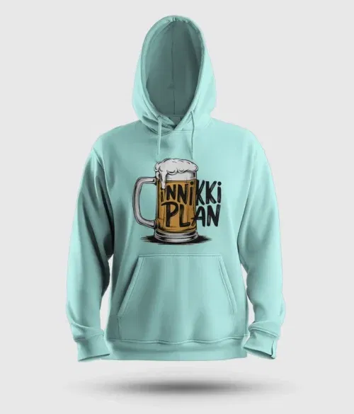 Inniki plan - beer men/unisex hoodie in mint color