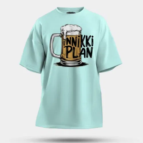 Inniki plan - beer men/unisex oversized t-shirt in mint color