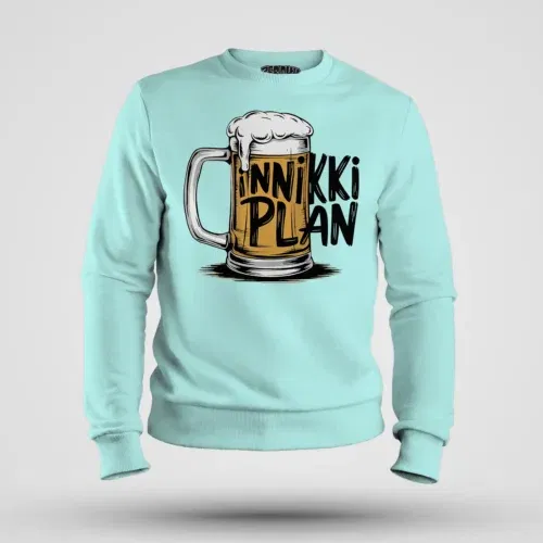 Inniki plan - beer men/unisex sweatshirt in mint color
