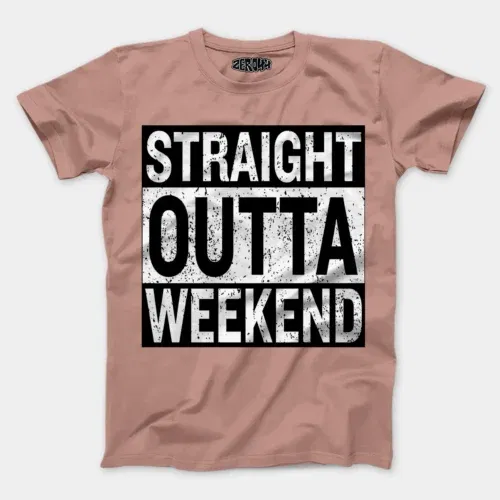 Straight outta weekend men/unisex t-shirt in mushroom color