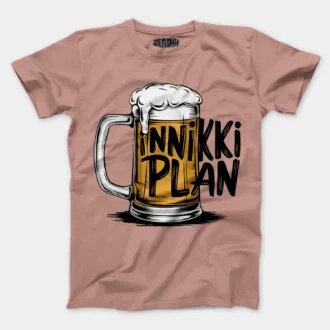 Inniki Plan - Beer Men/Unisex T-Shirt in Mushroom Color