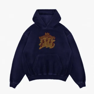 Ade Apprecentingala Men/Unisex Acid Wash Hoodie in Navy Blue Color