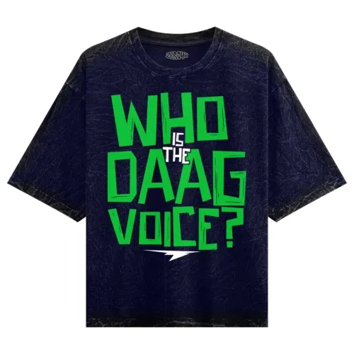 Who is the daag voice men/unisex acid wash oversized t-shirt in navy blue color