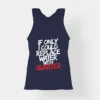 If Only I Could Replace Water With Quarter Women's Tank Top in Navy Blue Color