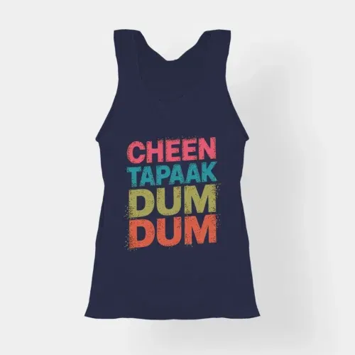 Cheen tapaak dum dum women's tank top in navy blue color