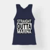 Straight Outta Marina Women's Tank Top in Navy Blue Color
