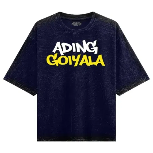 Ading goiyala men/unisex acid wash oversized t-shirt in navy blue color