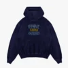 Ippove Kanna Katudhey Men/Unisex Acid Wash Hoodie in Navy Blue Color