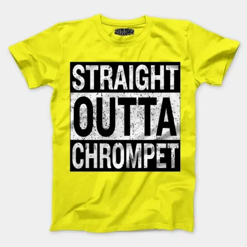 Straight outta chrompet men/unisex t-shirt in new yellow color