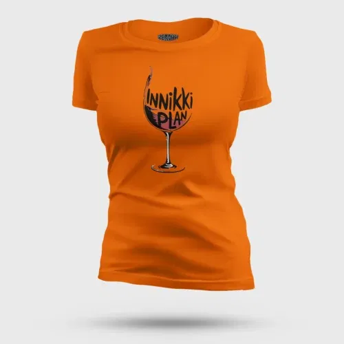 Innikki plan - wine women's t-shirt in orange color