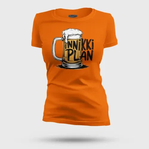 Inniki plan - beer women's t-shirt in orange color