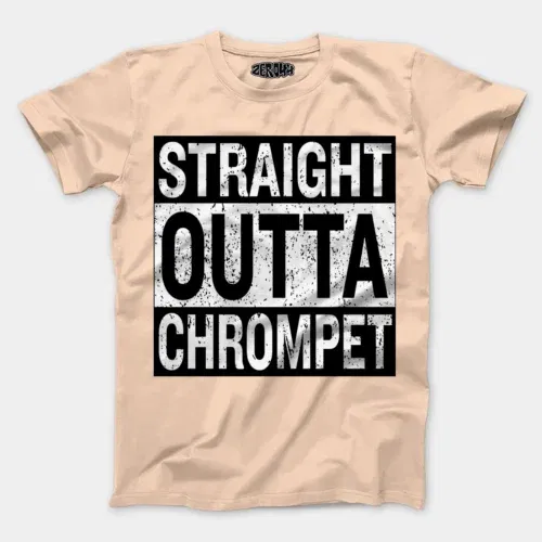 Straight outta chrompet men/unisex t-shirt in peach color